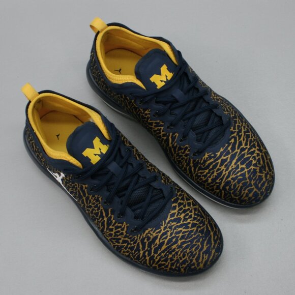 Nike Men's 9 Jordan Trainer 1 Low Michigan Wolverines Shoes Sneakers 845403-420 - Picture 6 of 12